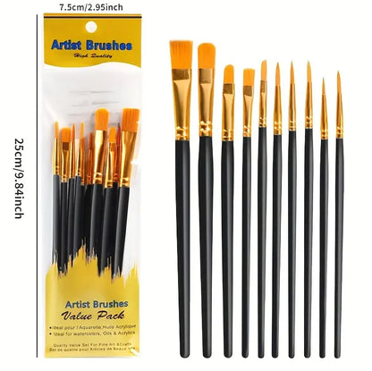10 x Paint Brush Set - Plaster Playground